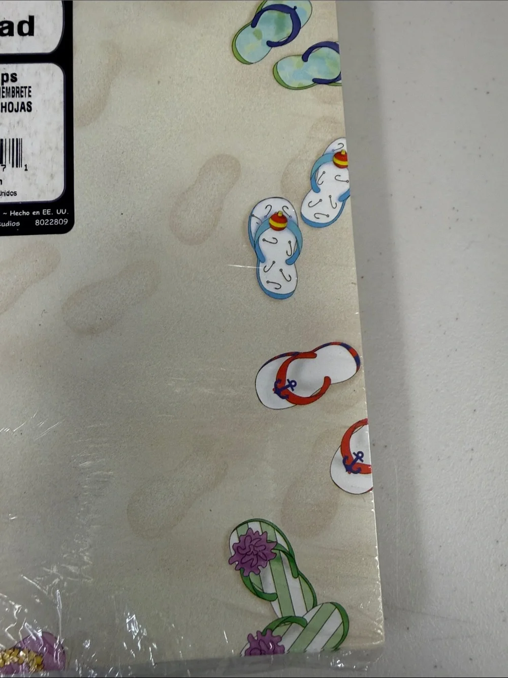 Kids Flip Flops Patterned Stationery - Cream Easy to Print Letterhead 8.5x11